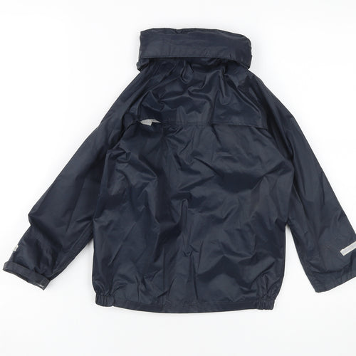 Result Boys Blue Waterproof Hooded Rain Coat XS