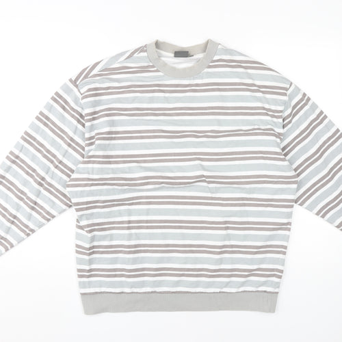 ASOS Men's Medium Multicoloured Striped Crew Neck Sweatshirt