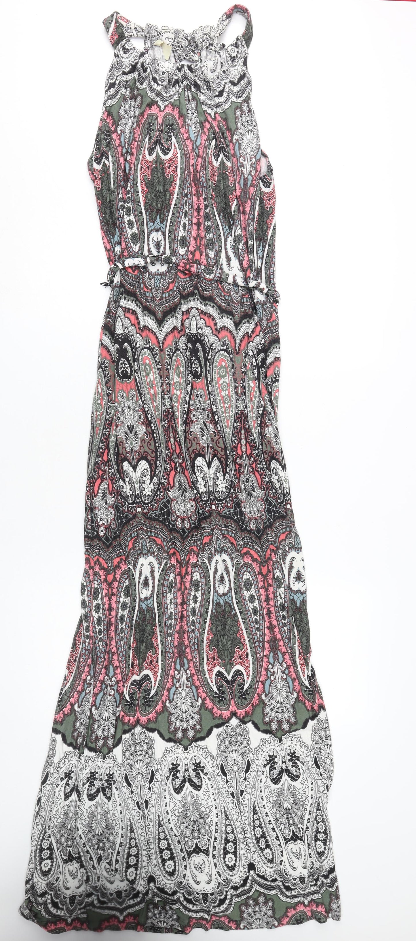 Monsoon Women's Multicoloured Paisley Halter Dress, Size 14