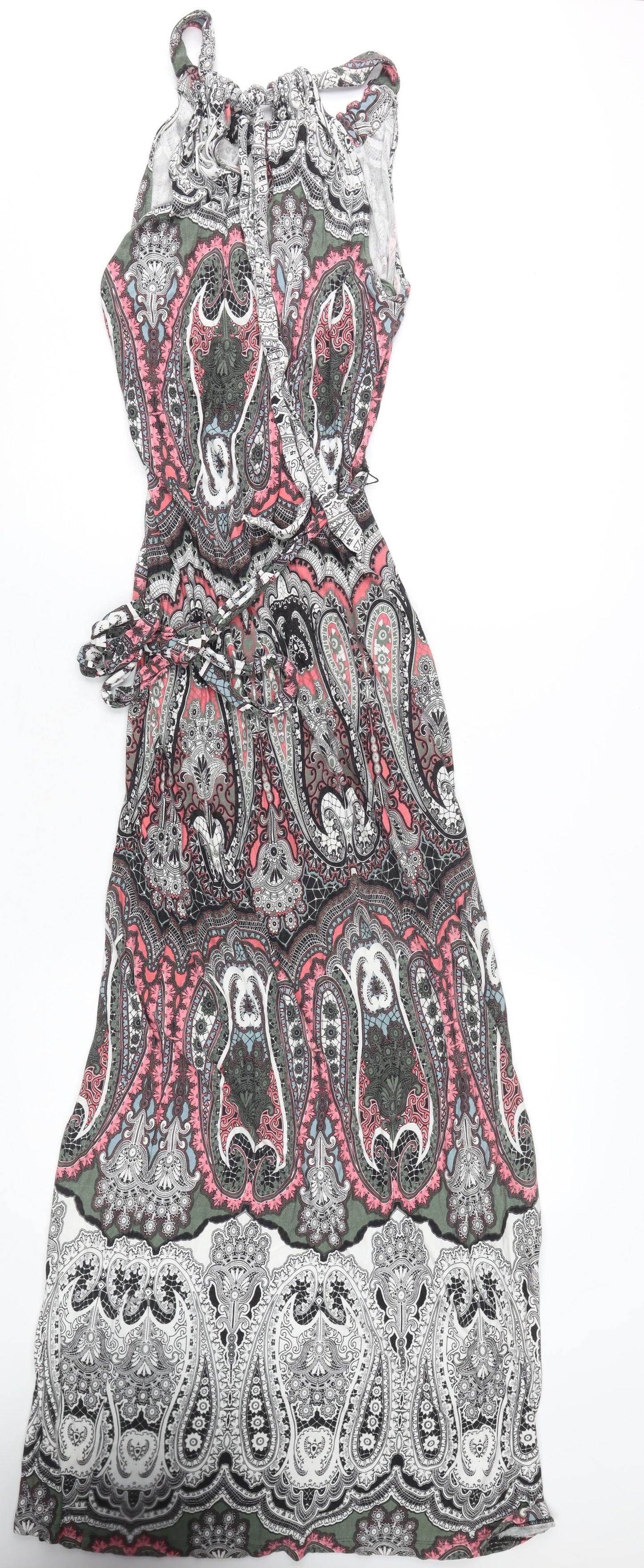 Monsoon Women's Multicoloured Paisley Halter Dress, Size 14