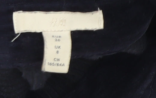 H&M Women's Blue Corduroy Button-Up Shirt, UK 8