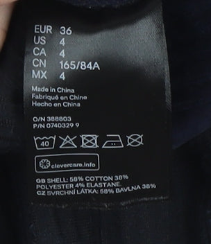 H&M Women's Blue Corduroy Button-Up Shirt, UK 8