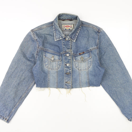 Cross Women's Blue Cropped Denim Jacket - Large