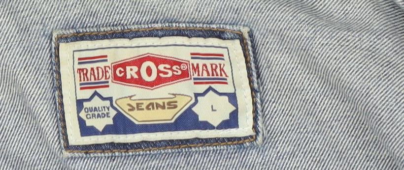 Cross Women's Blue Cropped Denim Jacket - Large