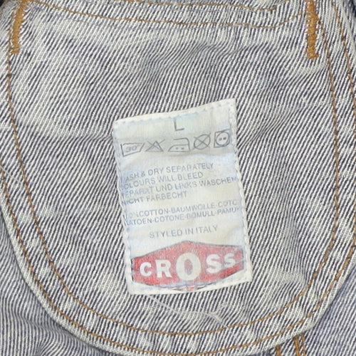 Cross Women's Blue Cropped Denim Jacket - Large