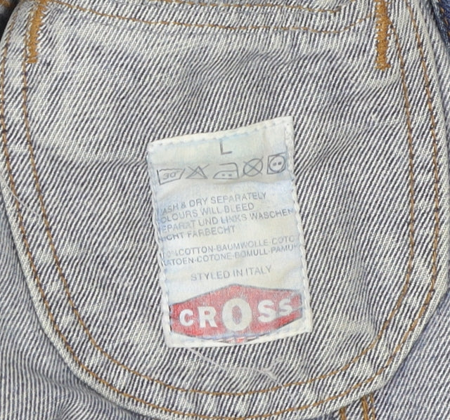 Cross Women's Blue Cropped Denim Jacket - Large