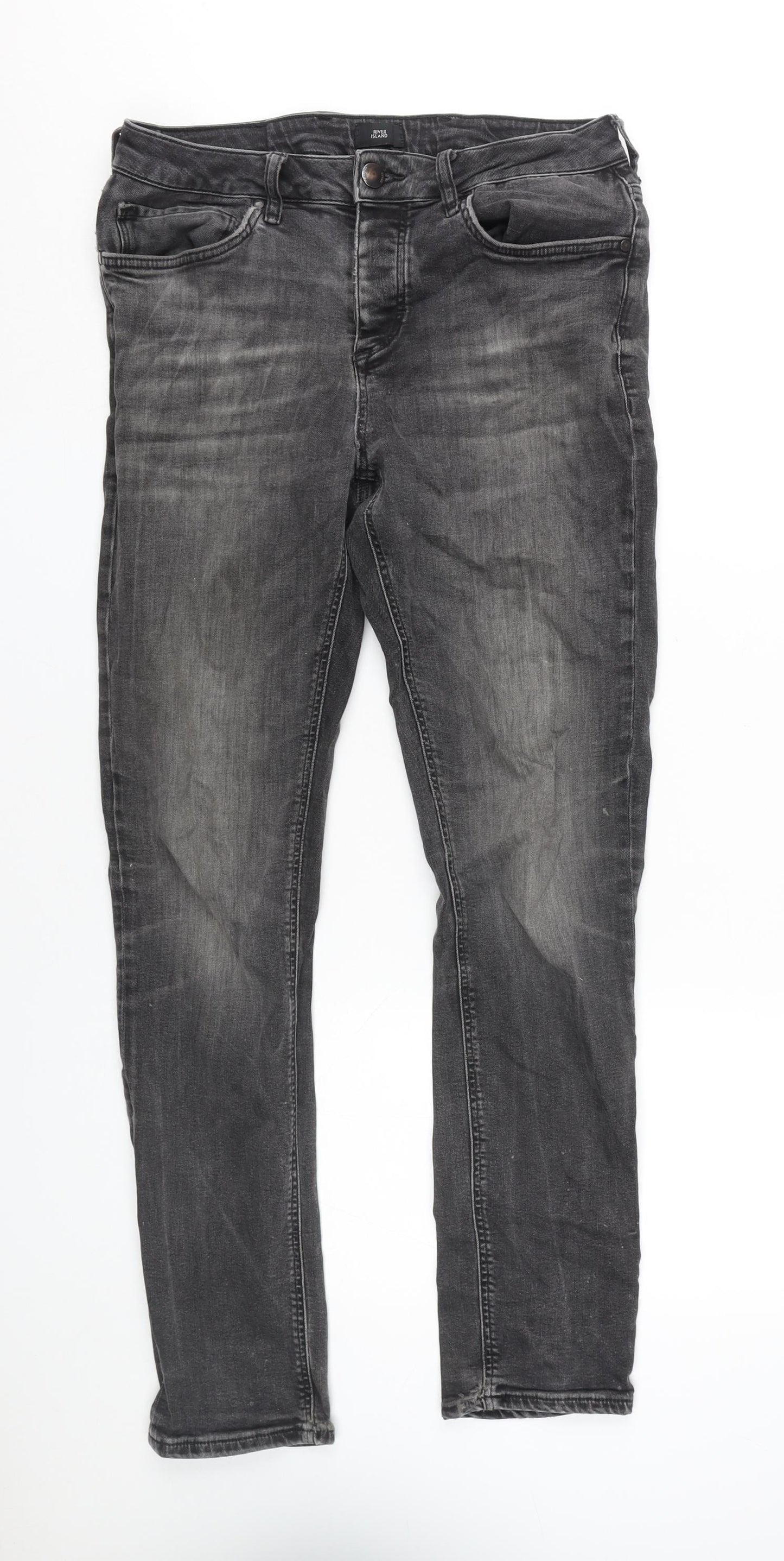 River Island Men's Black Skinny Jeans UK 30R