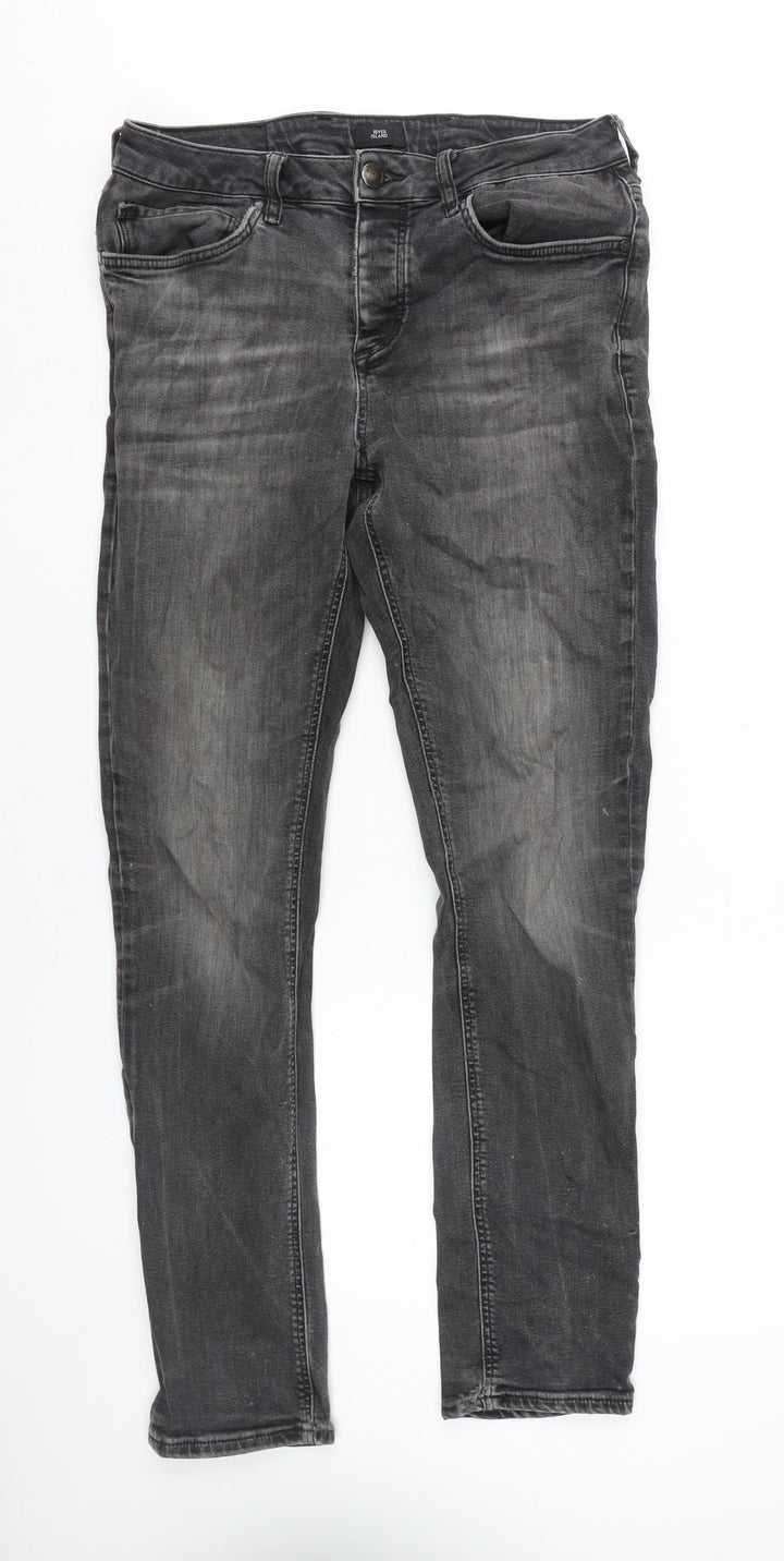 River Island Men's Black Skinny Jeans UK 30R