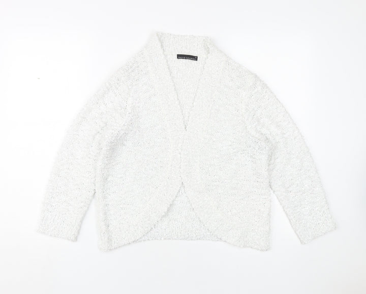 David Emanuel Women's White Cardigan M - Classic Chic