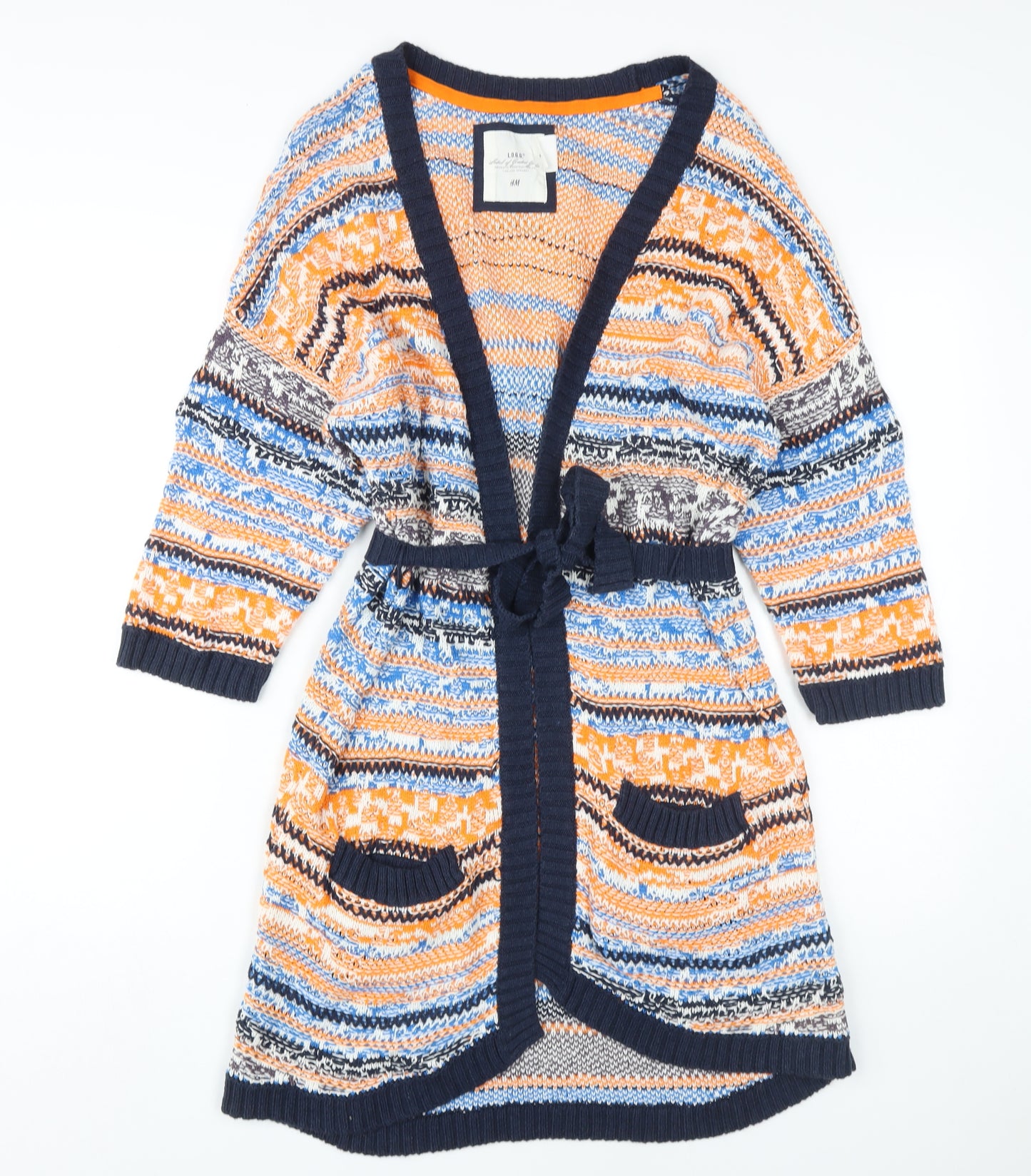 H&M Women's Multicoloured Cardigan, Size 14, Fair Isle Knit