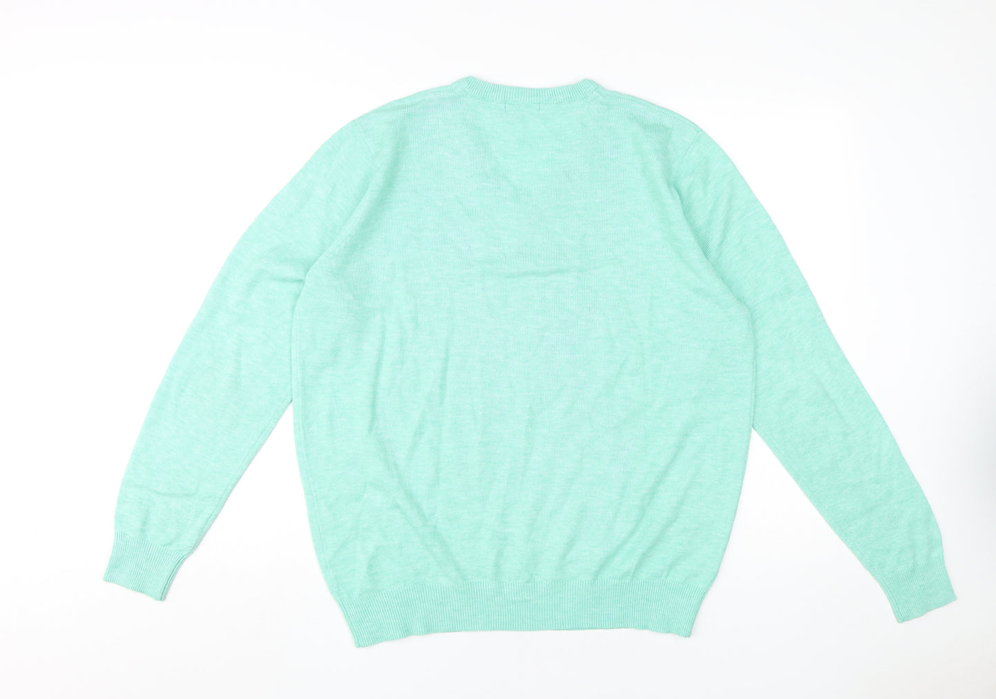 Cotton Traders Women's Green V-Neck Pullover Jumper L