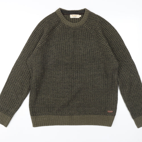 PG Field Men's Green Waffle-Knit Pullover Jumper L