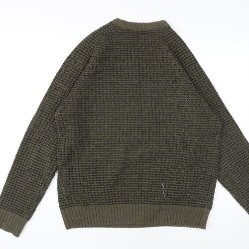 PG Field Men's Green Waffle-Knit Pullover Jumper L