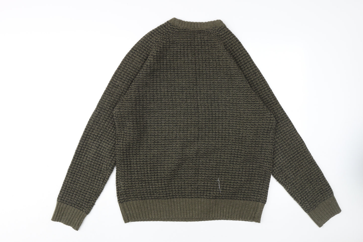 PG Field Men's Green Waffle-Knit Pullover Jumper L