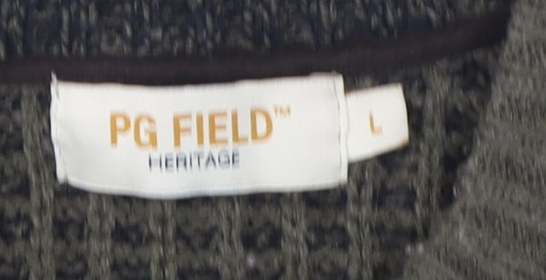 PG Field Men's Green Waffle-Knit Pullover Jumper L