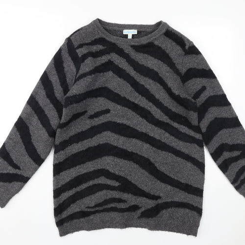 JoJo Maman Bébé Women's Grey Animal Print Pullover M