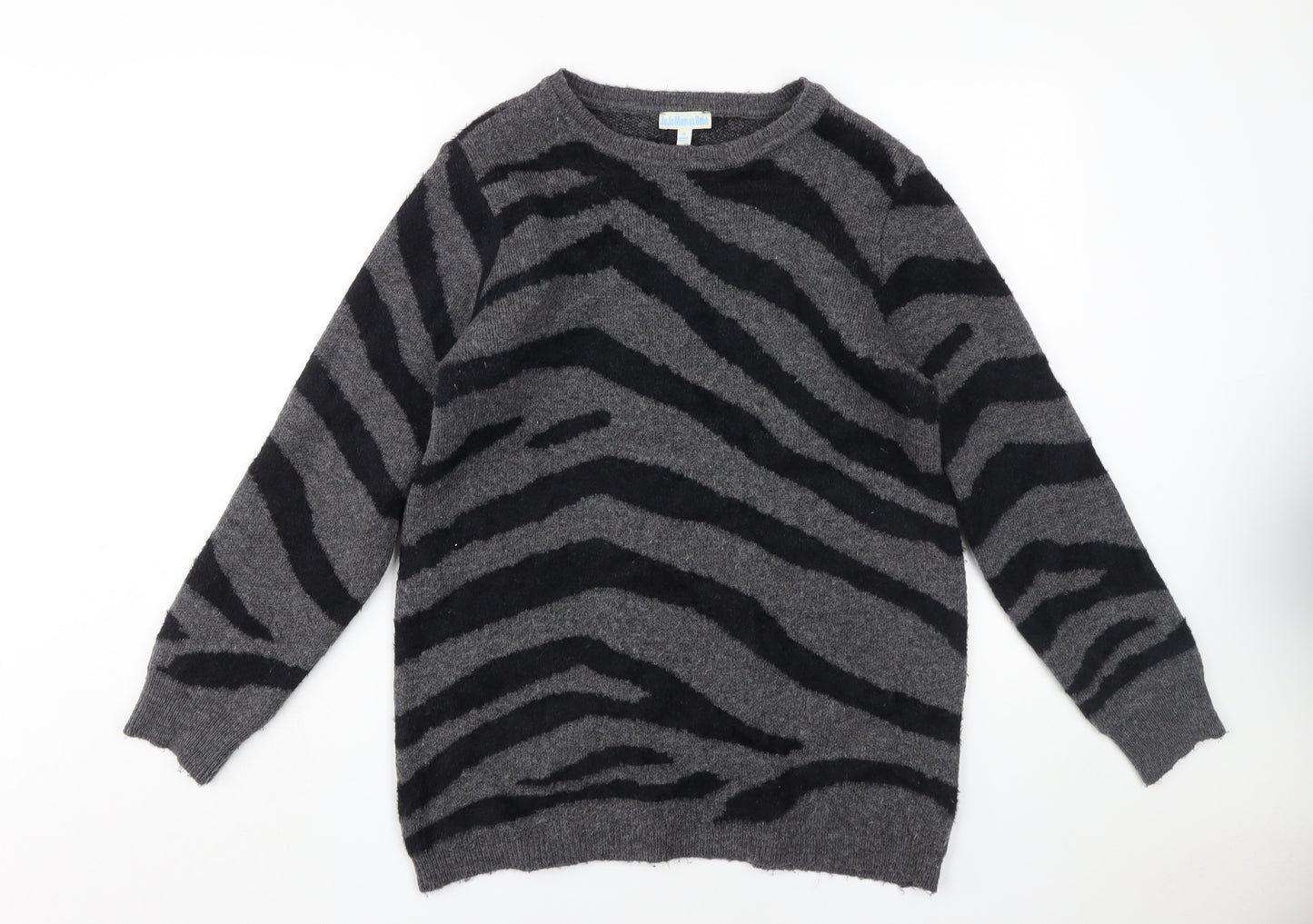JoJo Maman Bébé Women's Grey Animal Print Pullover M