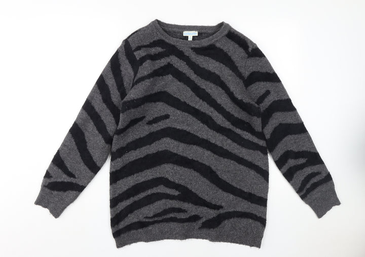 JoJo Maman Bébé Women's Grey Animal Print Pullover M