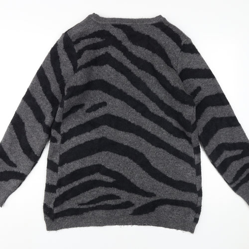 JoJo Maman Bébé Women's Grey Animal Print Pullover M
