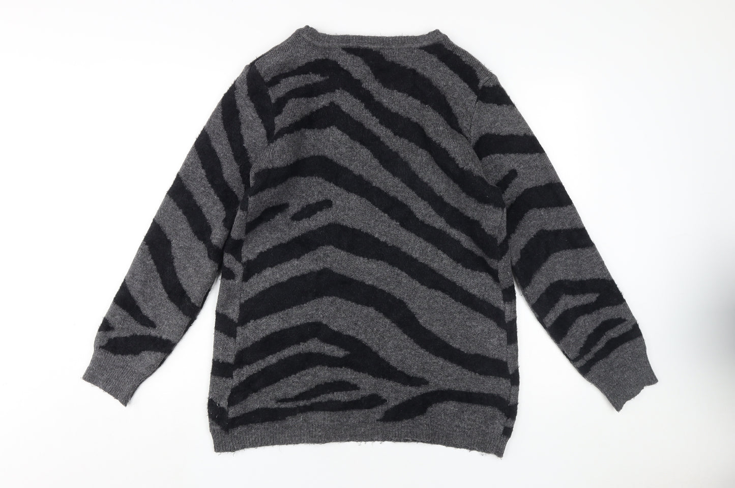JoJo Maman Bébé Women's Grey Animal Print Pullover M