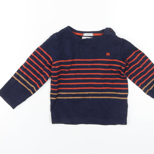 Jasper Conran Boys Blue Striped Pullover Jumper, Size 4-5