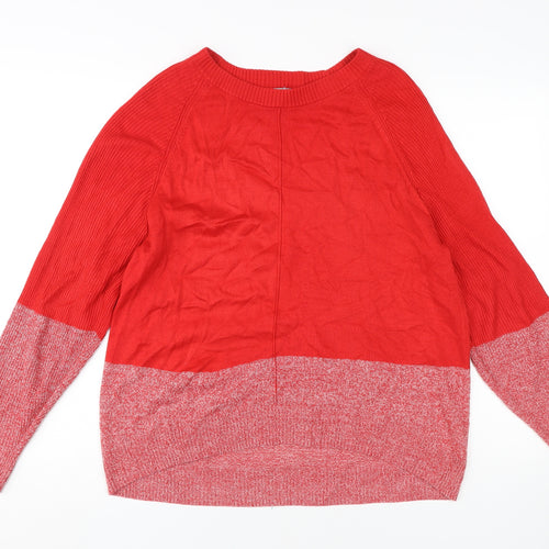 Next Women's Red Pullover Jumper Size 12/14, Raglan Sleeve