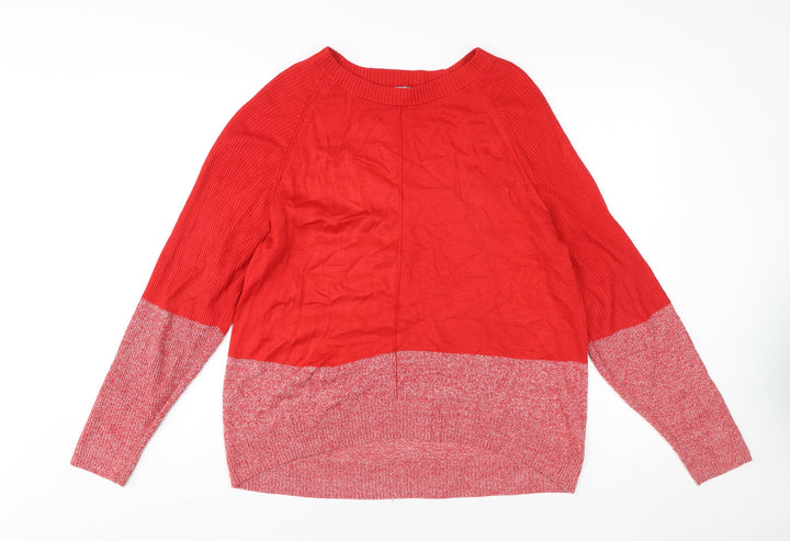 Next Women's Red Pullover Jumper Size 12/14, Raglan Sleeve