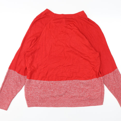 Next Women's Red Pullover Jumper Size 12/14, Raglan Sleeve