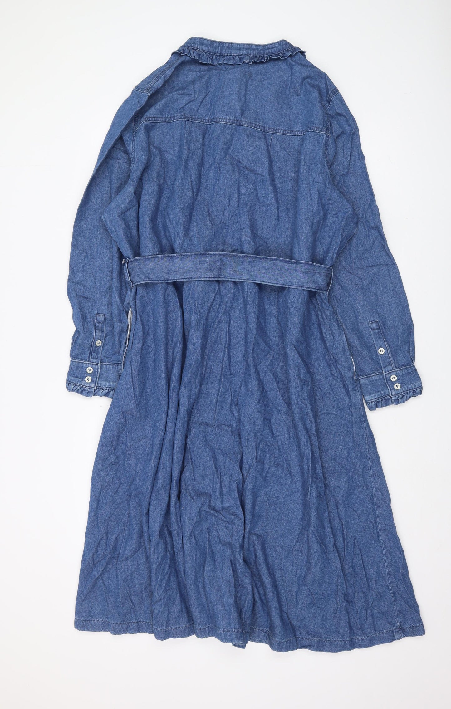 Marks and Spencer Women's Blue Shirt Dress Size 24