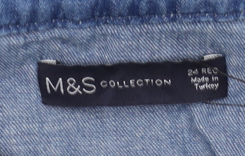 Marks and Spencer Women's Blue Shirt Dress Size 24
