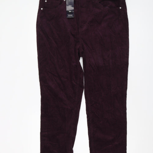 Marks and Spencer Women's Red Corduroy Trousers, Size 18