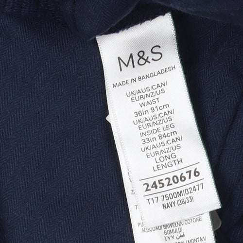 Marks and Spencer Men's Blue Corduroy Trousers 36