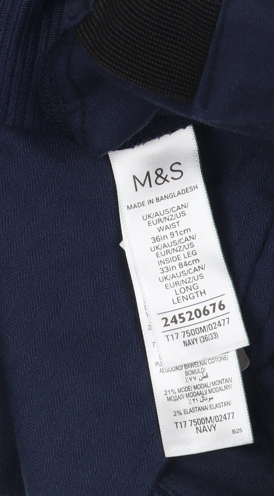 Marks and Spencer Men's Blue Corduroy Trousers 36