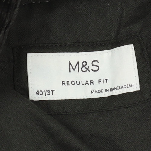 Marks and Spencer Men's Black Corduroy Trousers L