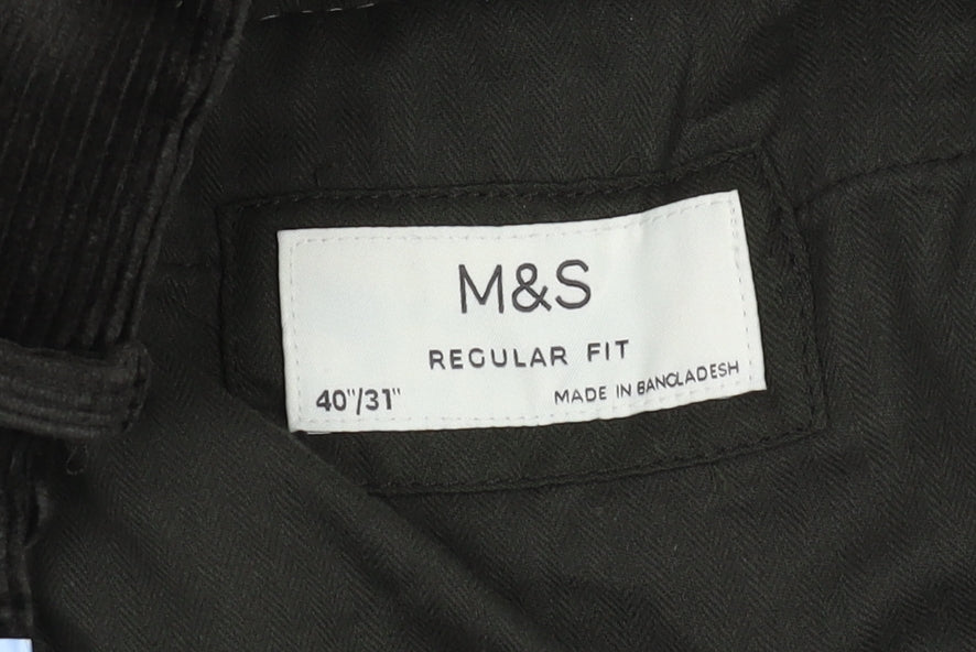 Marks and Spencer Men's Black Corduroy Trousers L