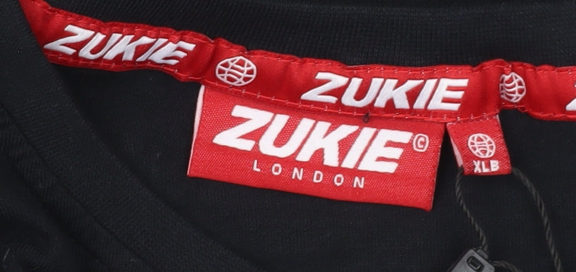 Zukie Men's XL Black Graphic Logo T-Shirt