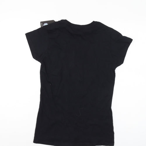 UFC Women's Black M Crew Neck T-Shirt, Basic Style