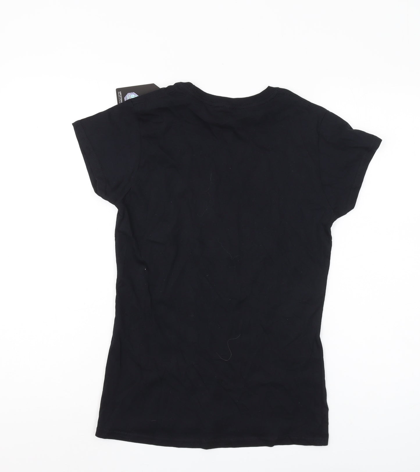 UFC Women's Black M Crew Neck T-Shirt, Basic Style