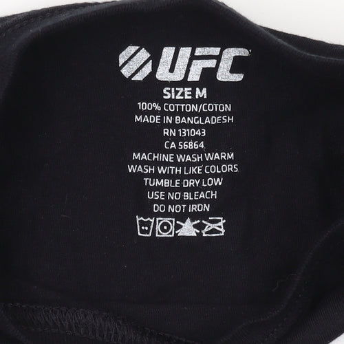 UFC Women's Black M Crew Neck T-Shirt, Basic Style
