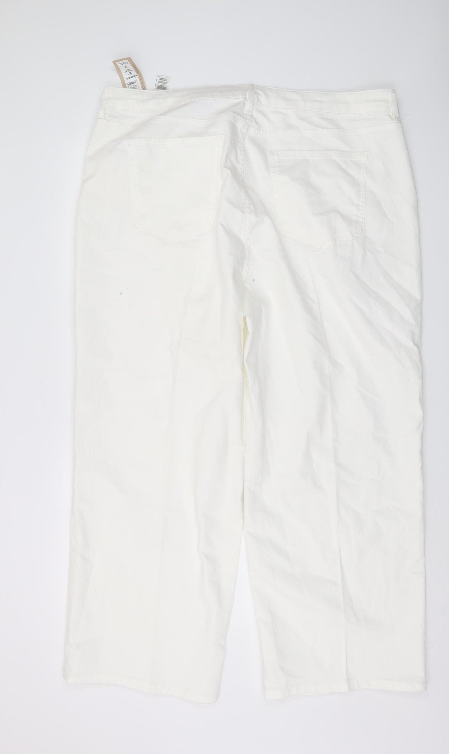 Marks and Spencer Women's White Wide-Leg Jeans Size 22