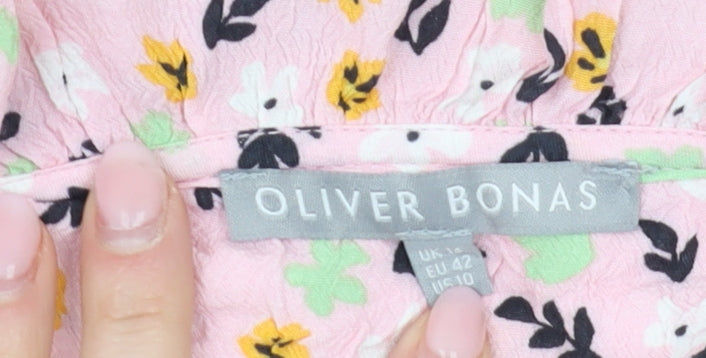 Oliver Bonas Women's Floral Blouse UK 14 Multicoloured