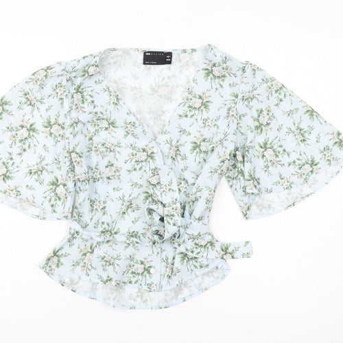 ASOS Design Floral Wrap Blouse, Women’s 10, Multicoloured