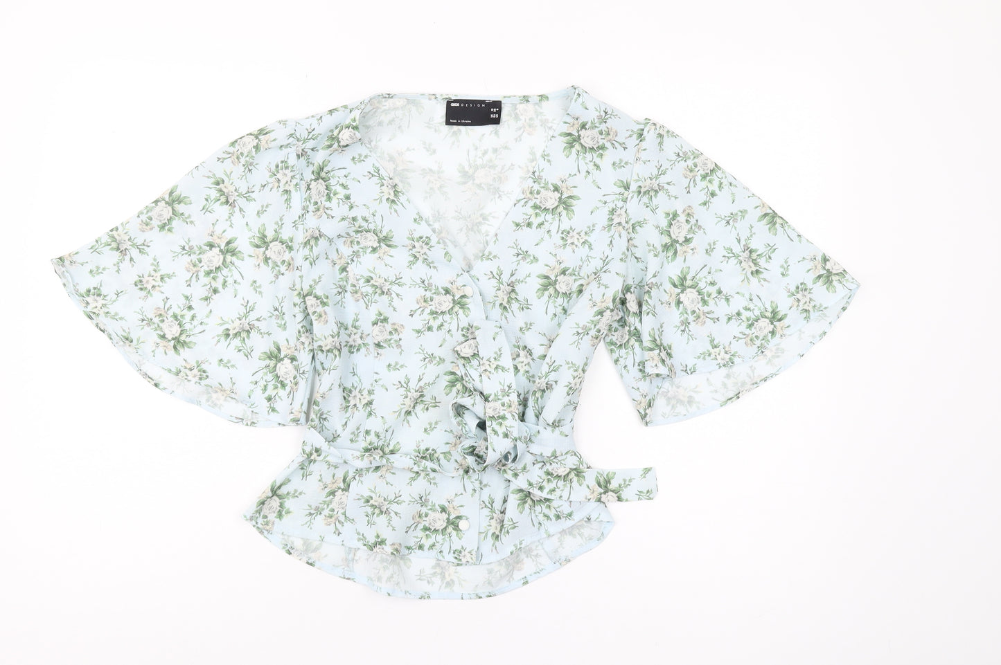 ASOS Design Floral Wrap Blouse, Women’s 10, Multicoloured