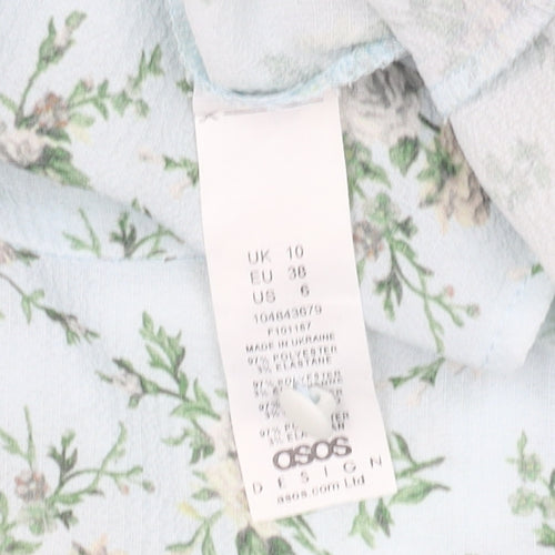 ASOS Design Floral Wrap Blouse, Women’s 10, Multicoloured