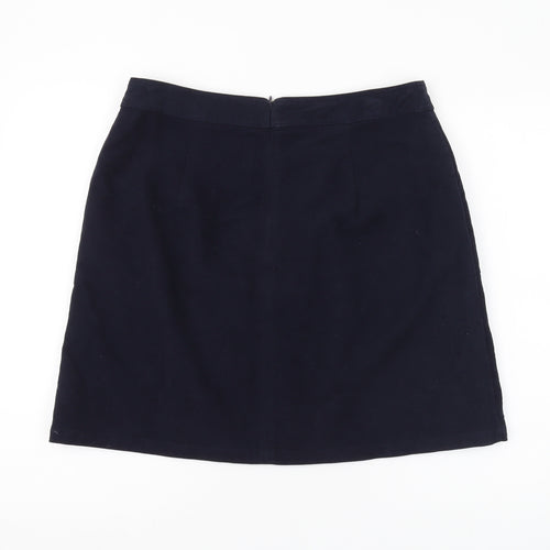 Boden Women's Blue Cotton Knee Length Pencil Skirt