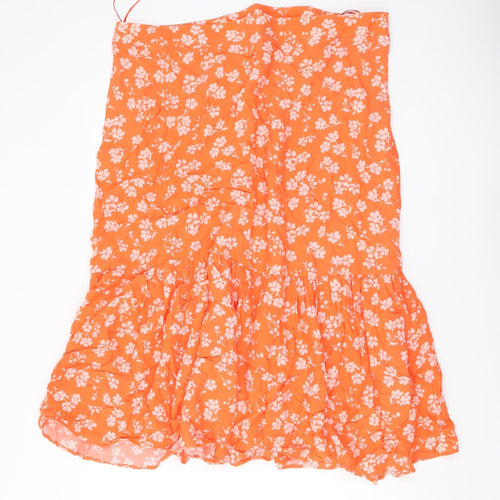Marks and Spencer Women's Orange Floral Skirt Size 20