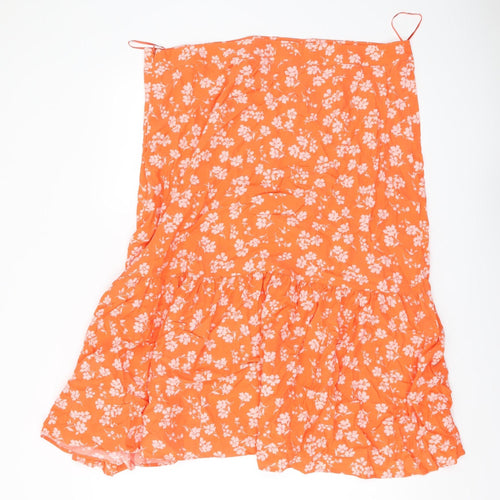 Marks and Spencer Women's Orange Floral Skirt Size 20