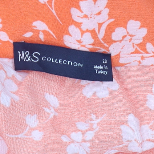 Marks and Spencer Women's Orange Floral Skirt Size 20