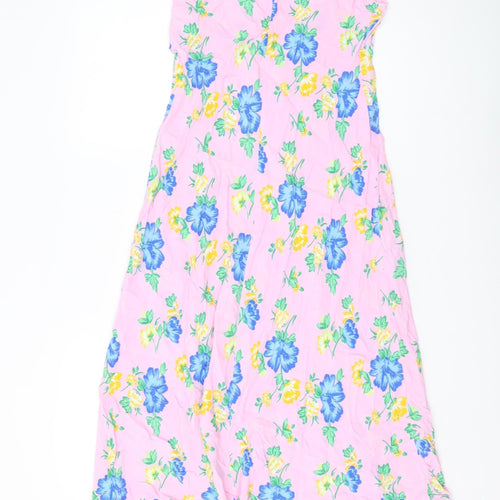 Marks and Spencer Floral Midi Dress - Women, Pink, Size 10