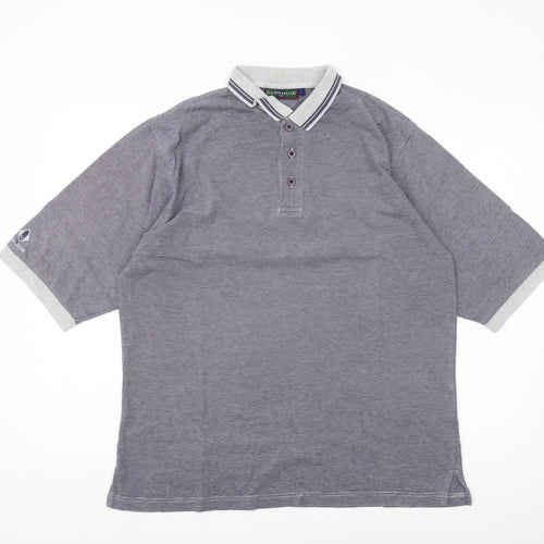 Glenmuir Men’s Grey Striped Polo, Size L